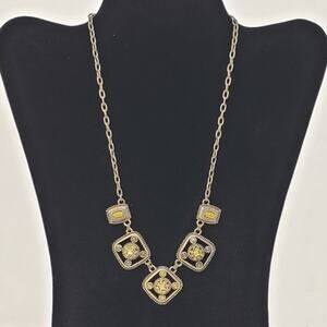 Aged Bronze Colored 5 Graduated Pendant Necklace